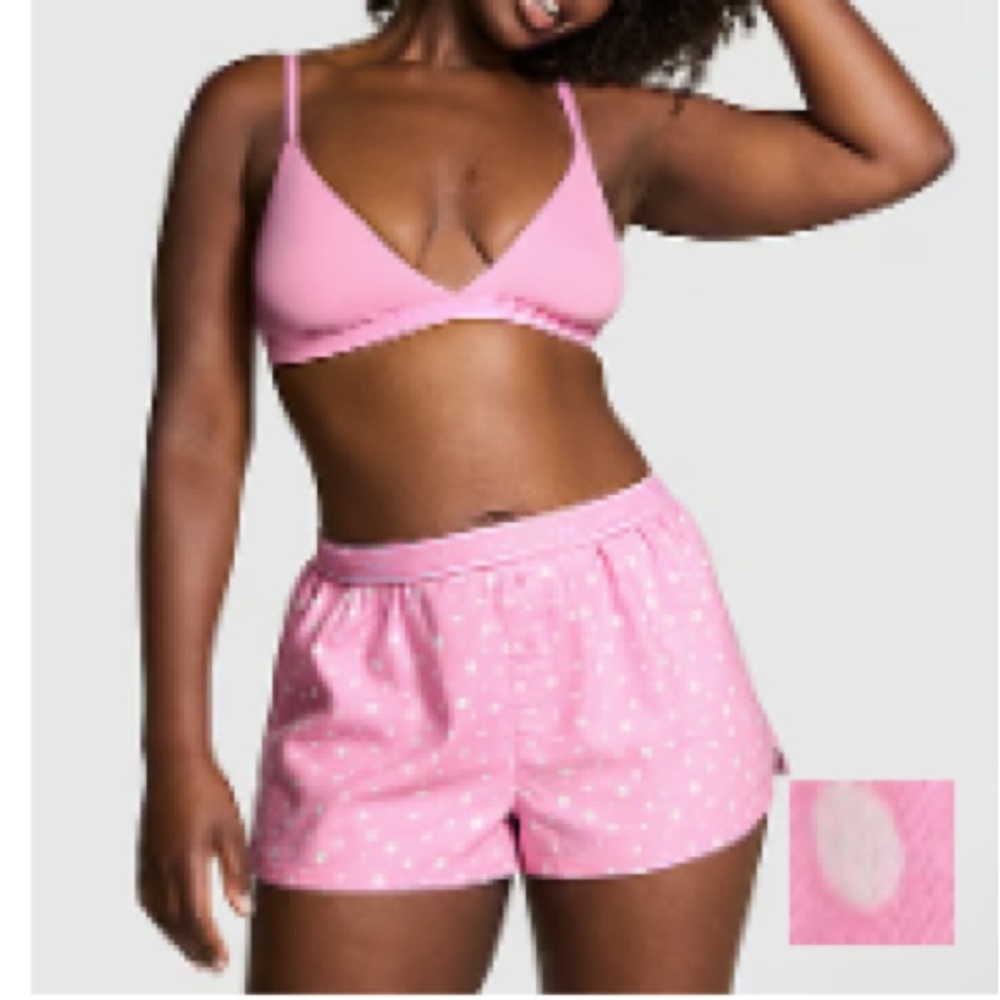 PINK Victoria's Secret Flannel Boxy Pajama Shorts